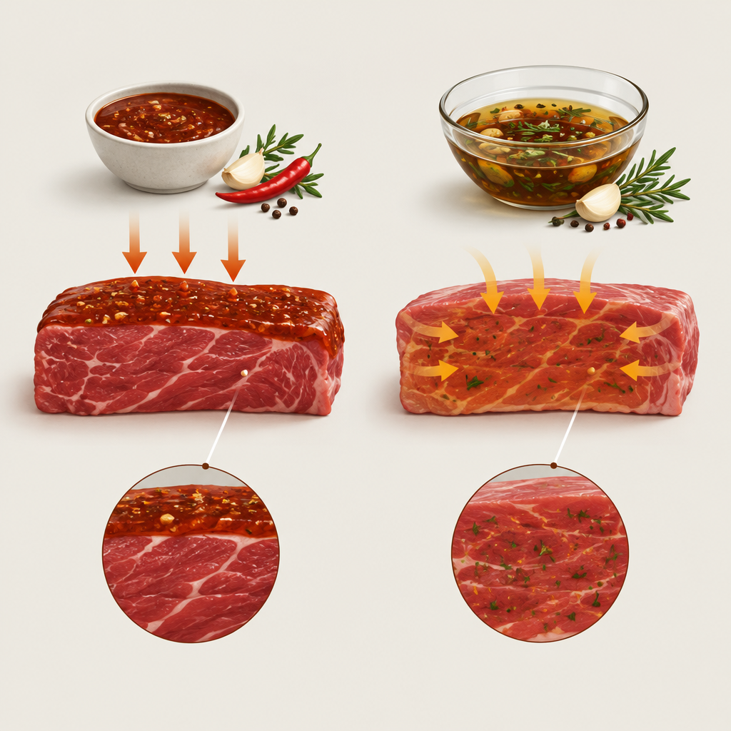 AI 생성 설명 이미지: 안산일동맛집 유니드정육식당 | 양념과 재움의 차이, 맛이 배는 조건